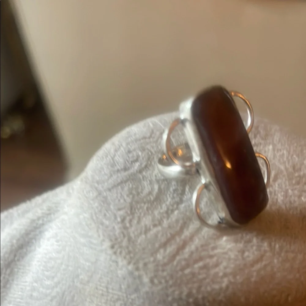 Sold in show Handmade Genuine Rhodochrosite silver with Reddish Brown Stone - Picture 1 of 7